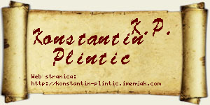 Konstantin Plintić vizit kartica